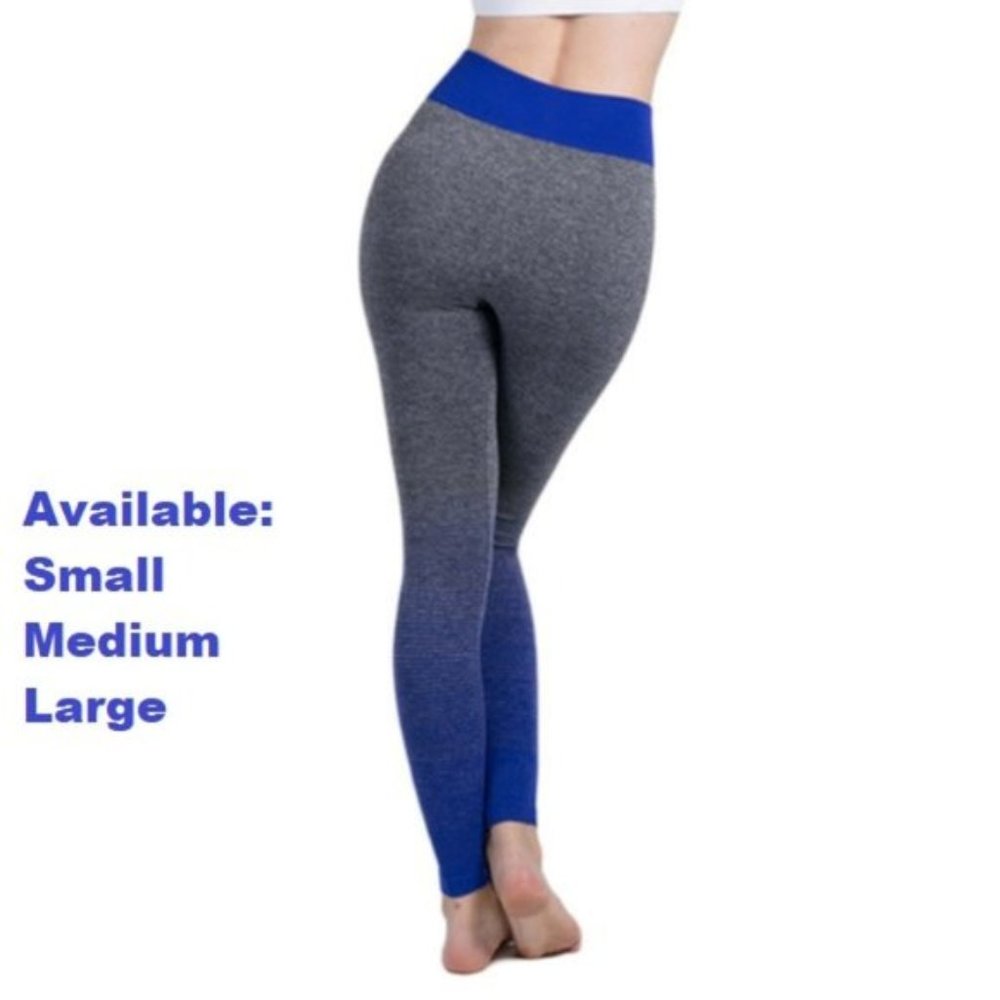 Gray with Blue Fade Yoga Pants